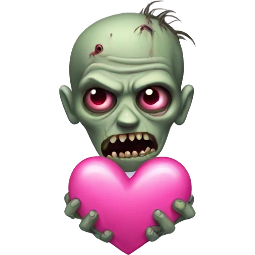 A zombie whit a duble pink heart emoji emoji