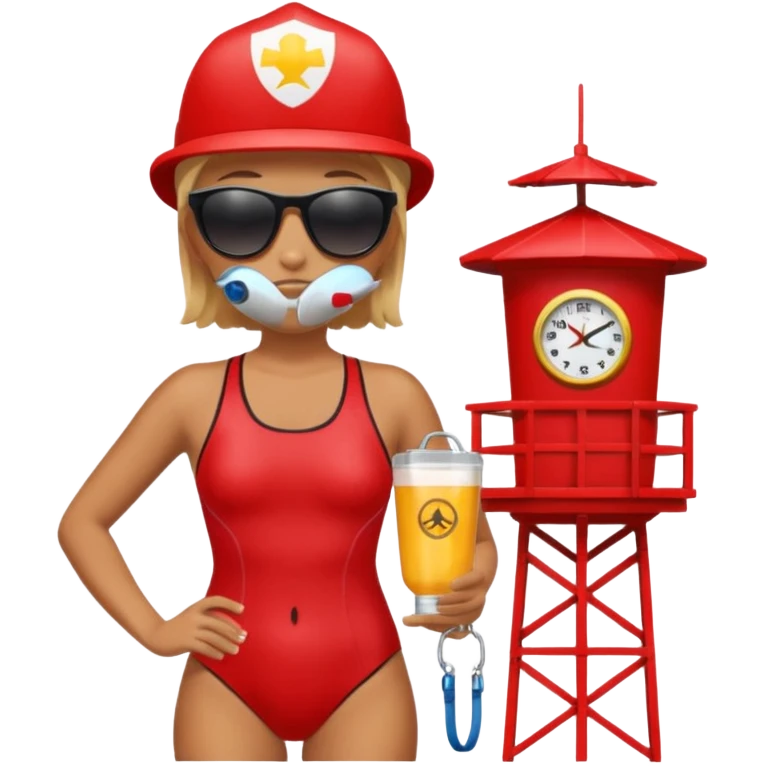 Lifeguard at watch tower emoji