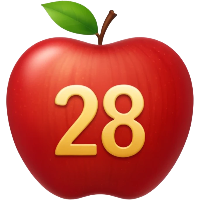 calendar with number 28, apple style emoji emoji