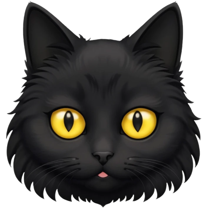 Black Kitty waiting sad face  emoji