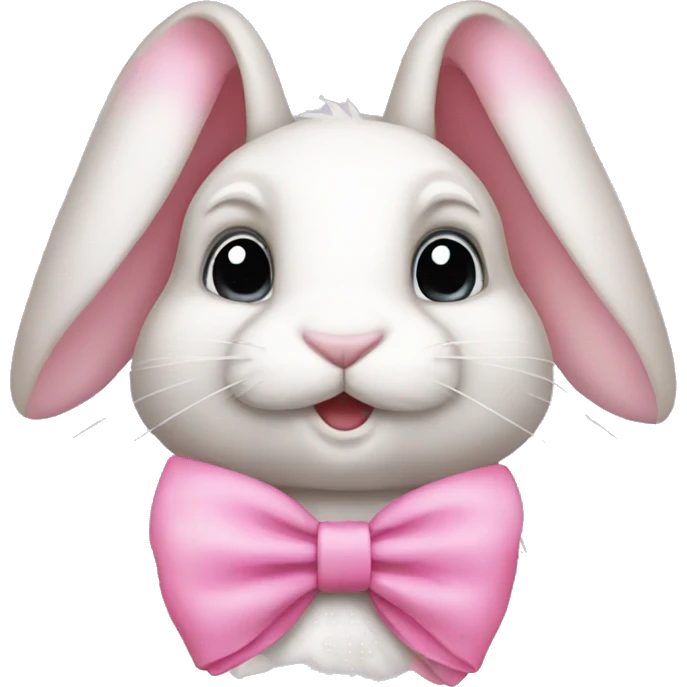 bunny wearing pink bow emoji