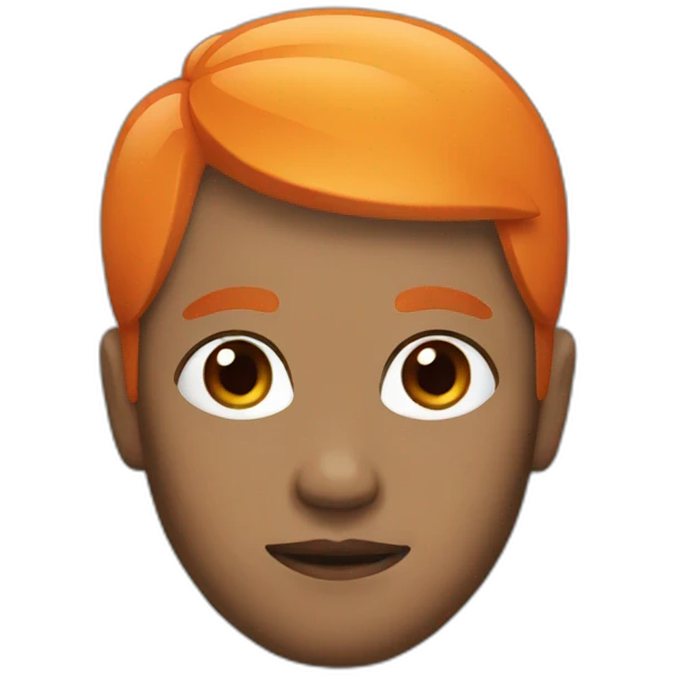 A black chinese with orange hair emoji
