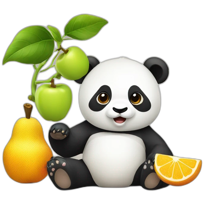 Panda qui mange un fruit  emoji