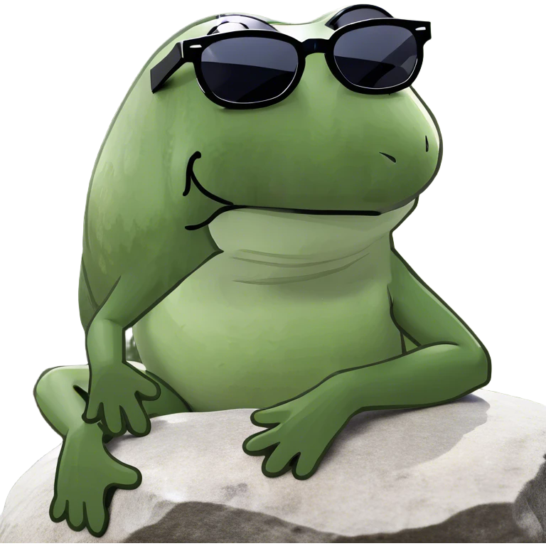 Stinky frog sunbathing  emoji