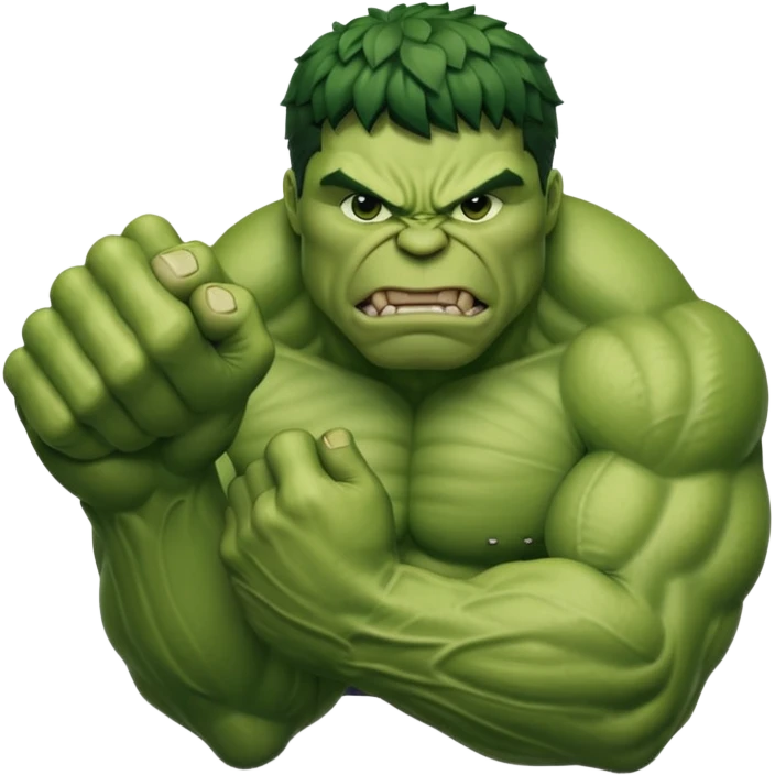 big muscular green cool hulks fist with 5 fingers emoji