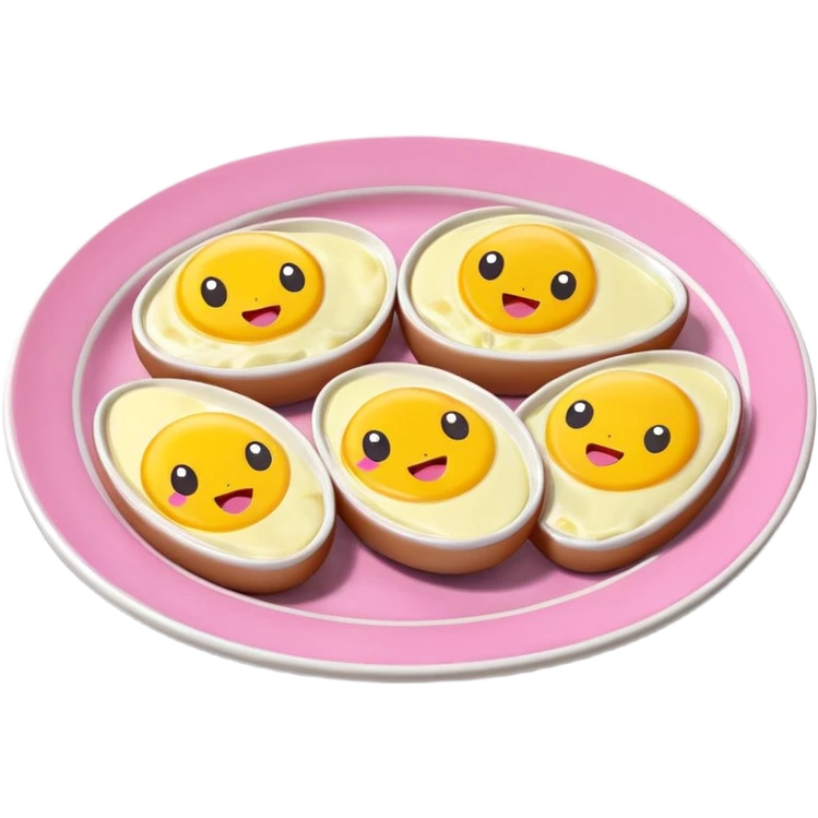 Toki Doki kawaii SPAM and eggs plate sculpture art emoji