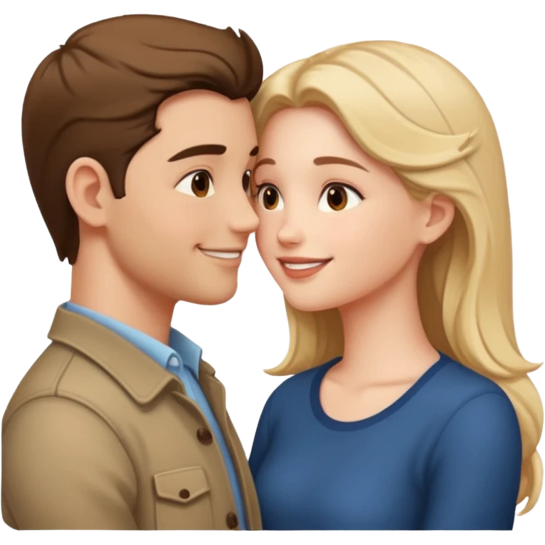 couple in love talking in profile emoji
