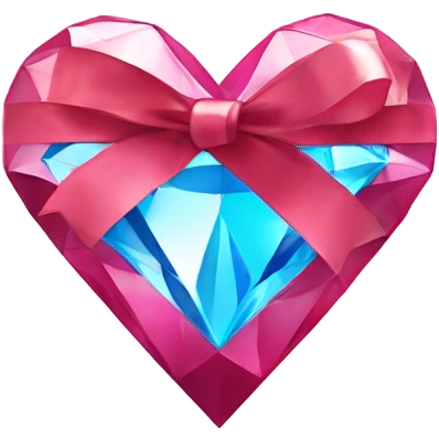 Dimond heart with ribbon emoji