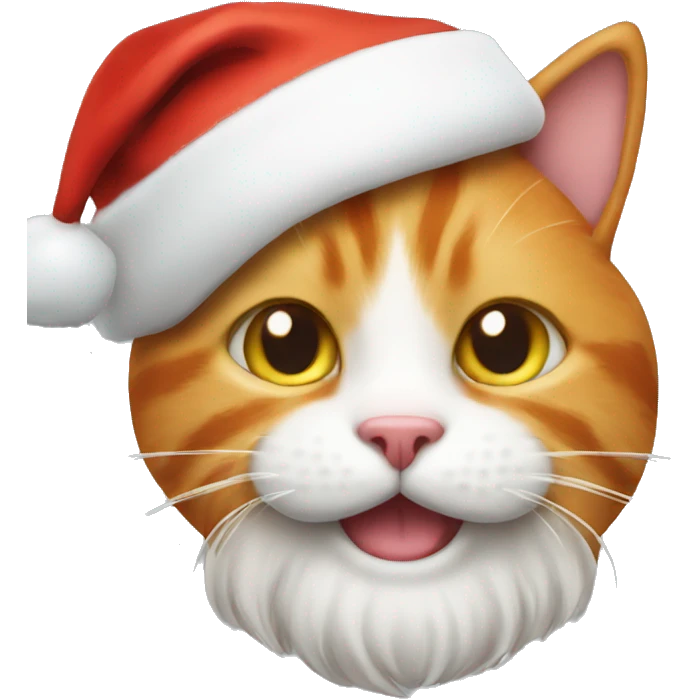 Ginger cat with Santa hat emoji