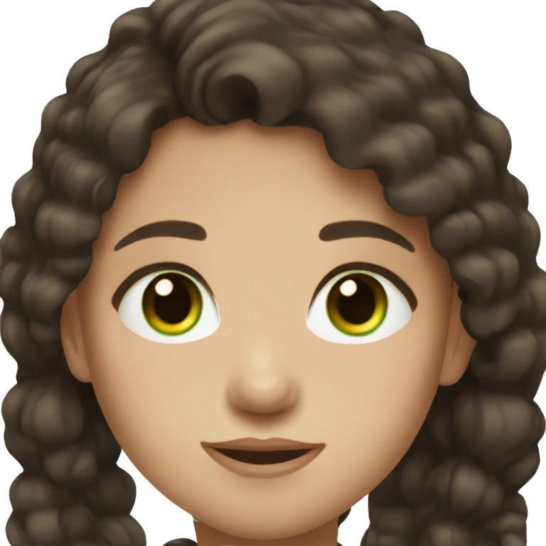 Girl with dark brown hair and green eyes emoji