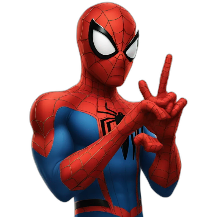 Spider man showing finger emoji