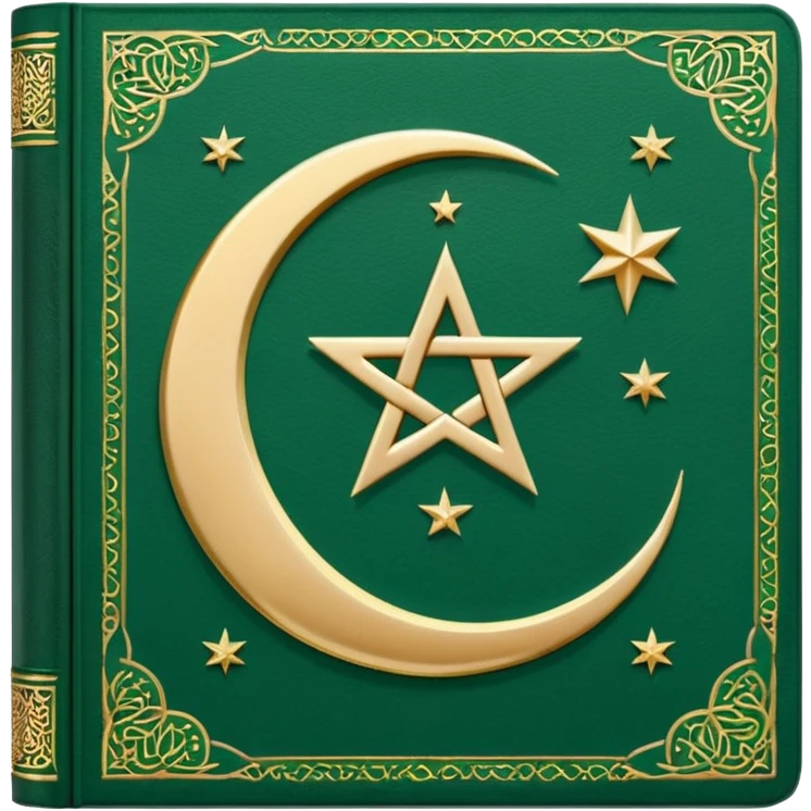 Closed Quran with the Islamic Symbol on it (moon and star) emoji
