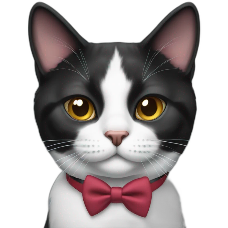 Tuxedo cat in tie emoji