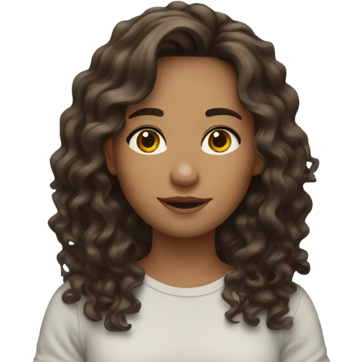 brunette wavy hair girl emoji