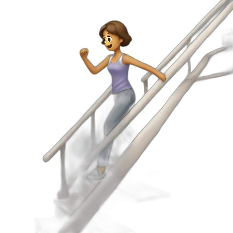 une femme qui tombe dans un escalier emoji