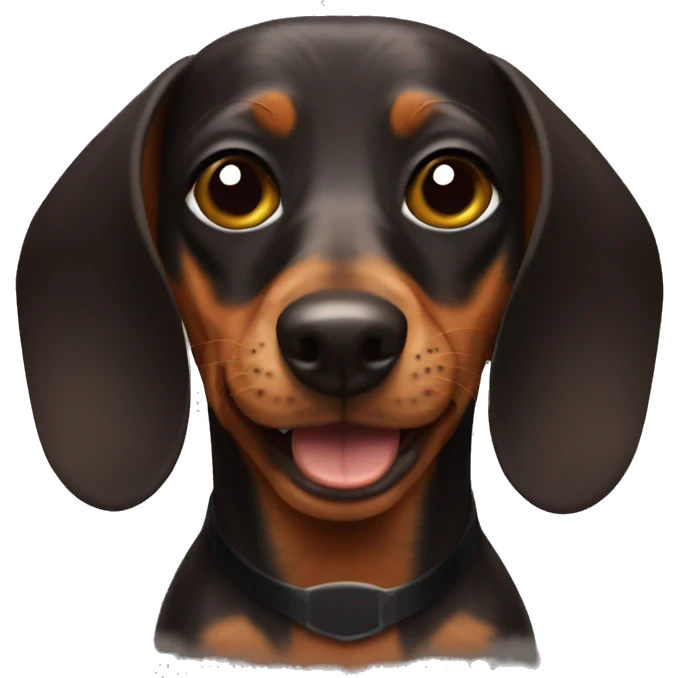 Brown dachshund in Batman mask emoji