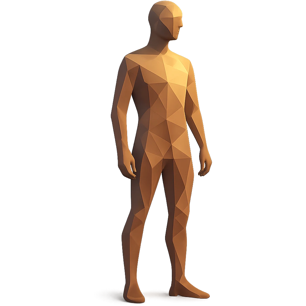 low-poly polygonal style human being emoji