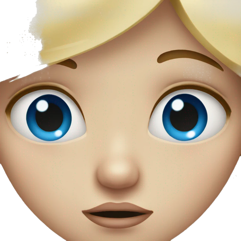 Crying blond girl with blue eyes emoji