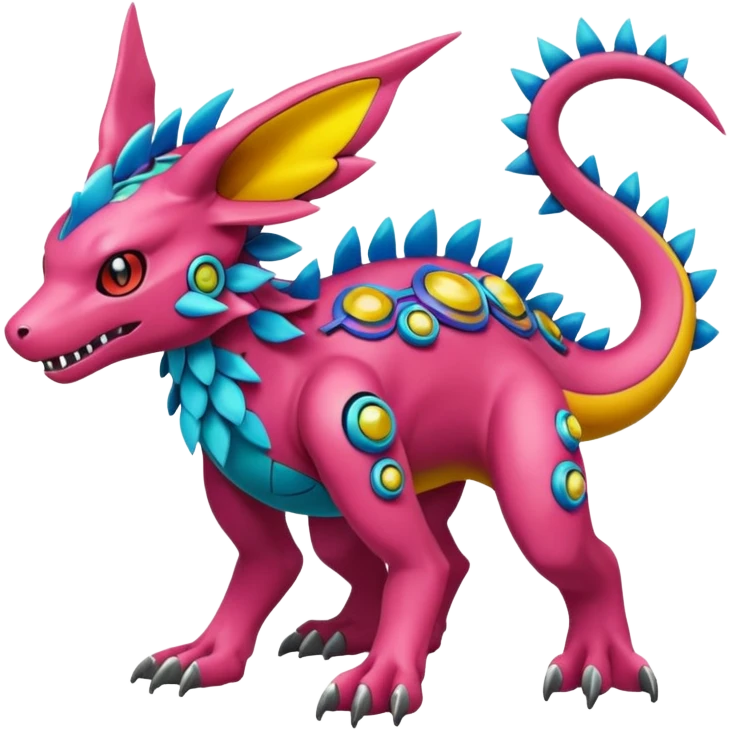  colorful dark Fakémon-Pokémon-Digimon-creature (full body) emoji