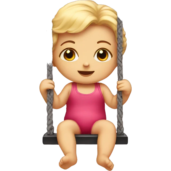 A baby doll on a swing emoji