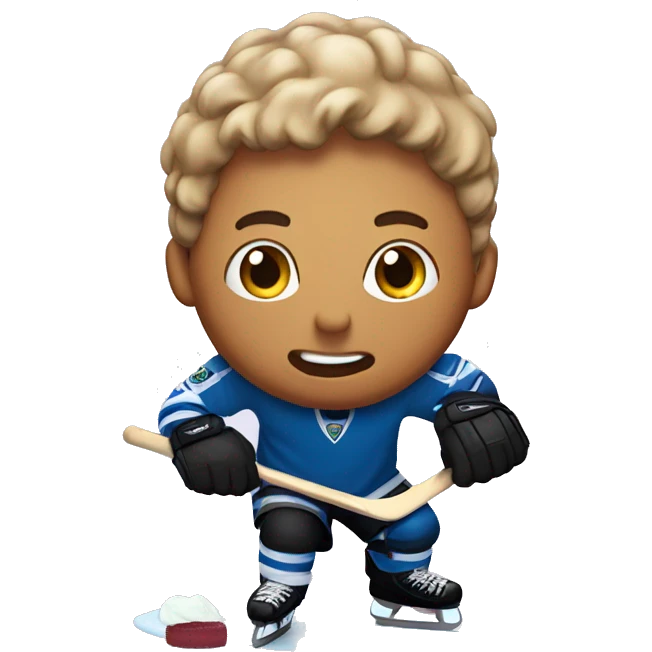 Hockey player eating ice cream emoji