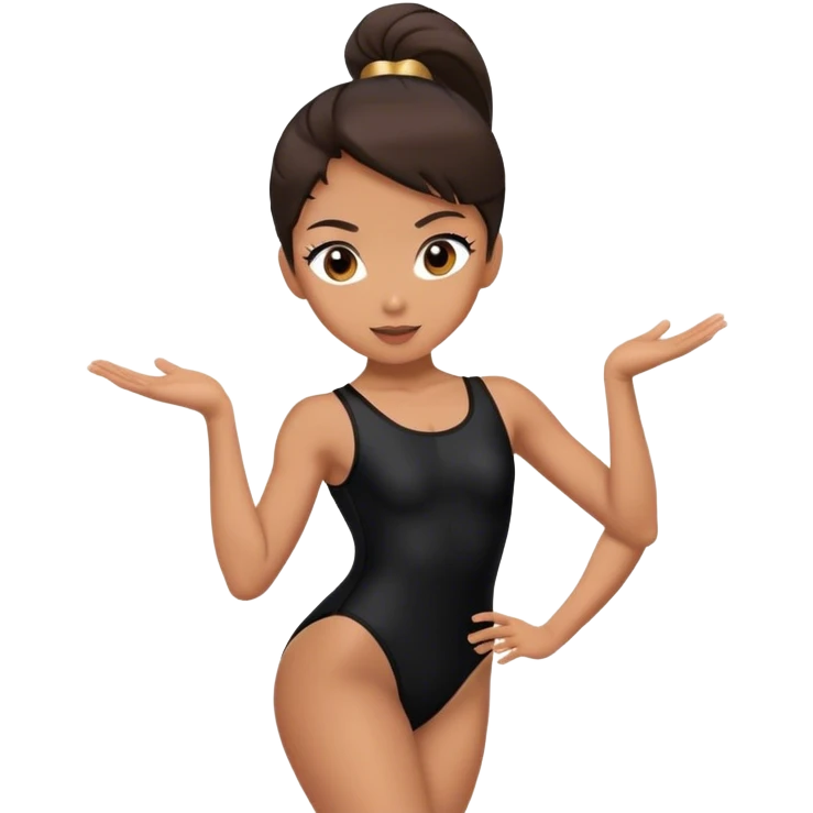 sport dancer in black leotards who talk emoji