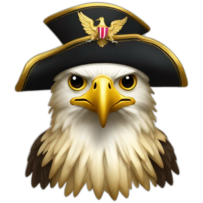 golden imperial eagle with napoleon tricorne hat emoji