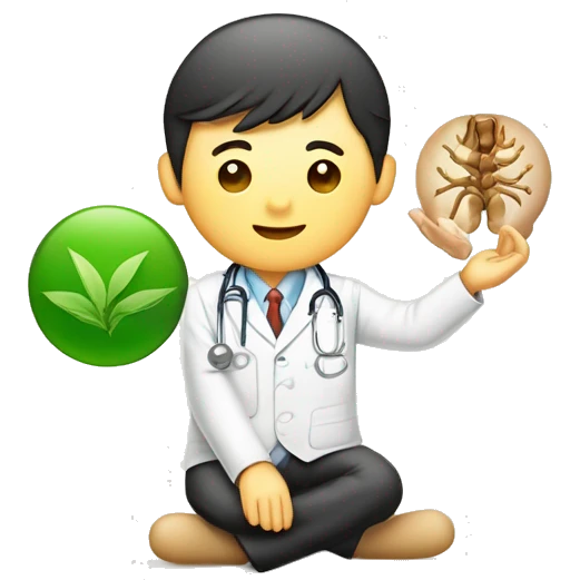 chiropractic and traditional chinese medicine. TCM master with western doctor. emoji