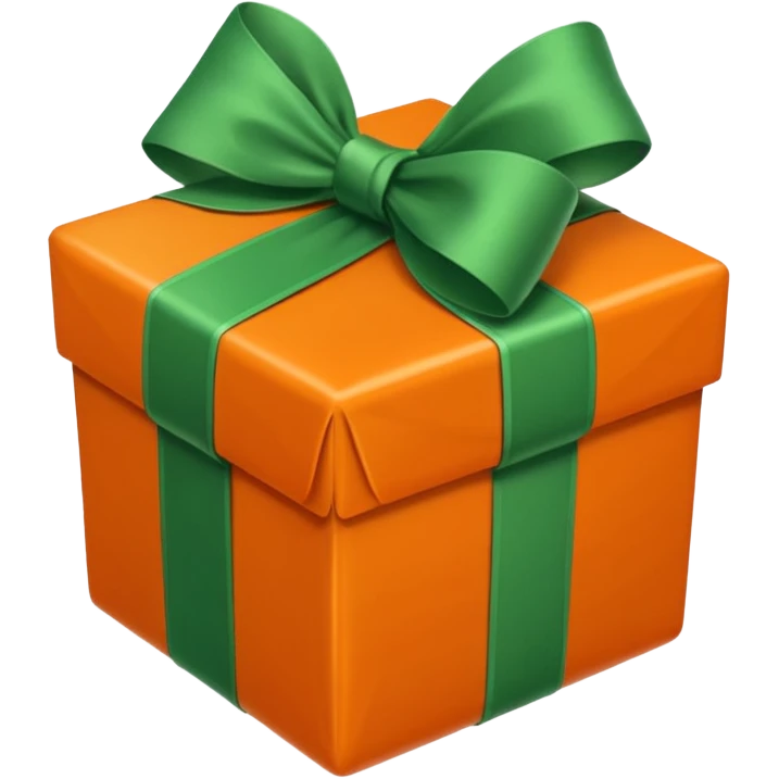 cadeau de noel orange et vert emoji