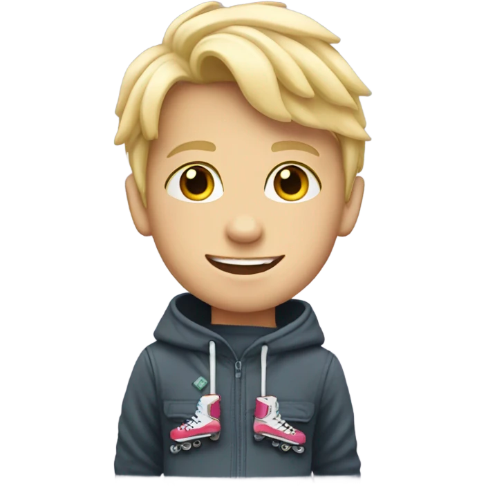 Blonde boy wearing inline skates emoji