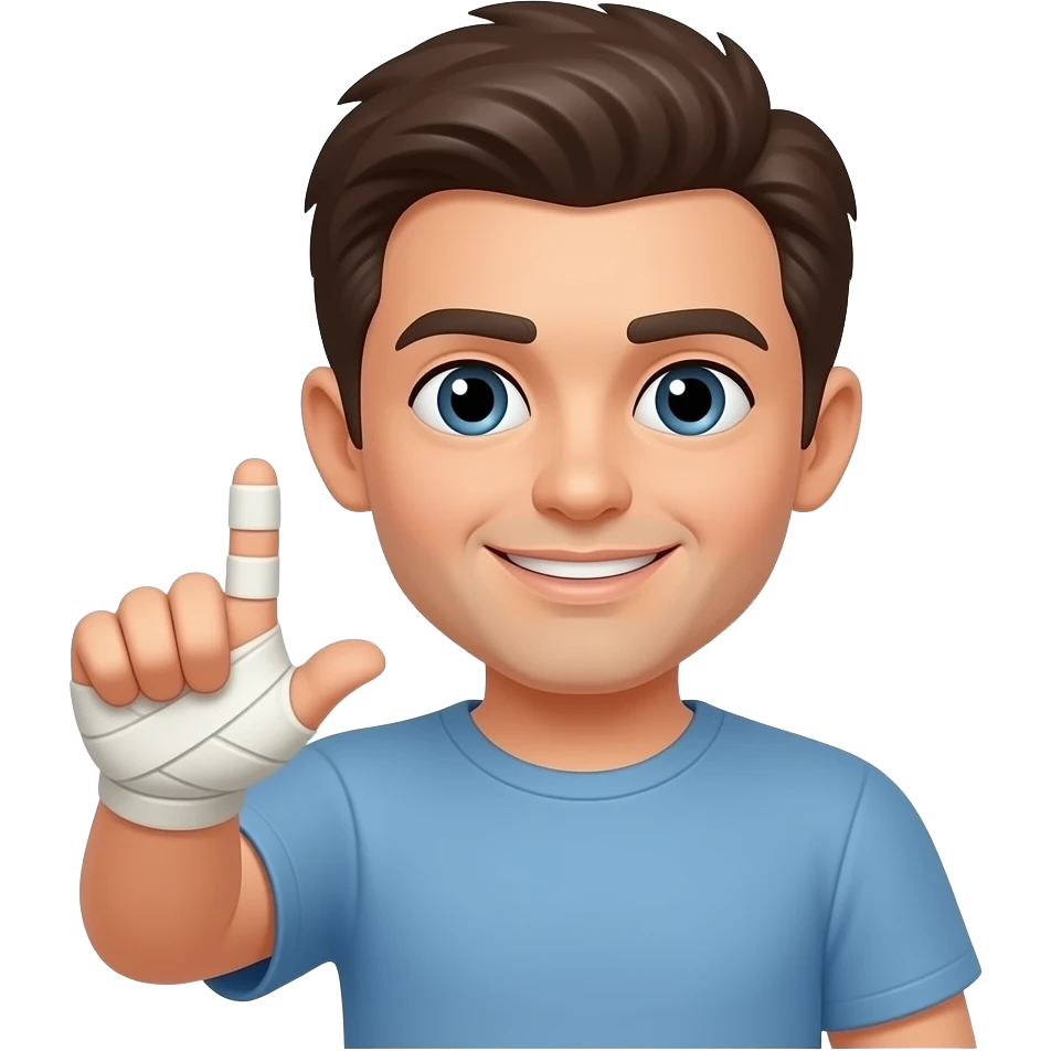 Bandage on thumb emoji