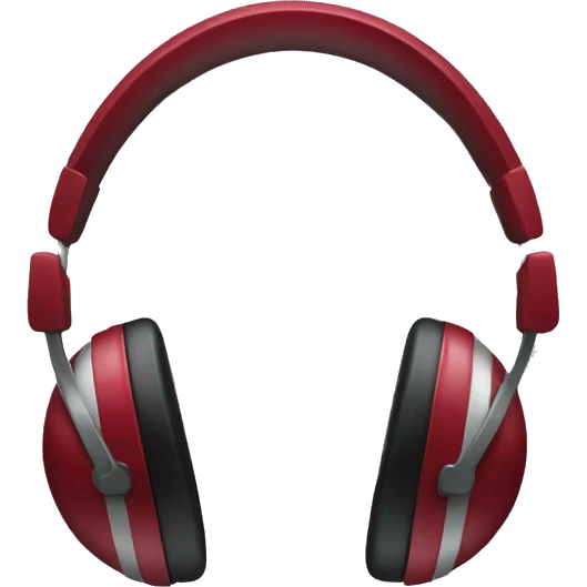 Dark red headphone emoji