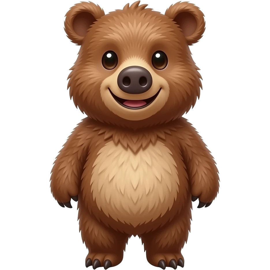 Custom iOS emoji with no blur and a white background. The topic of the emoji is "bear pig thing". It MUST maintain the general apple iOS emoji style. emoji