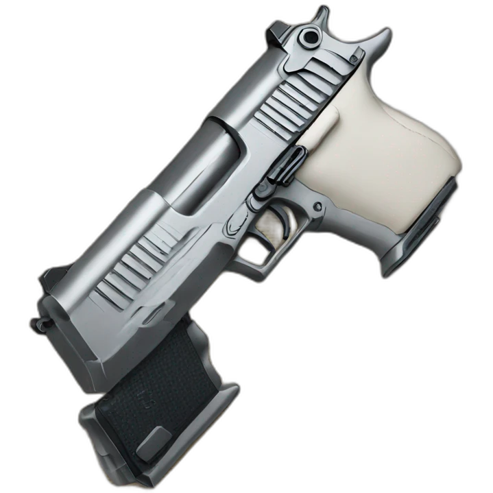 one detailled desert eagle with colors emoji