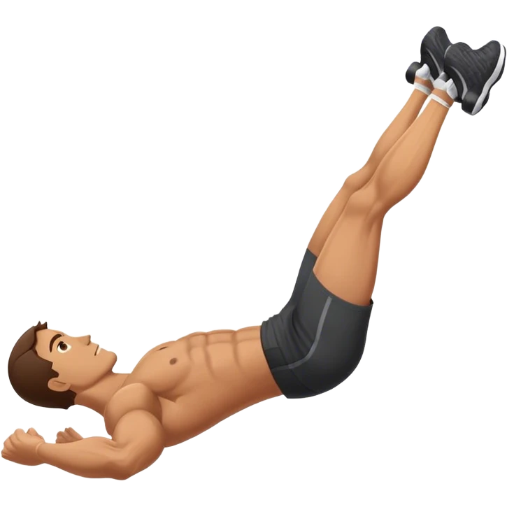side-view of guy doing decline abdominal Crunches with sixpack emoji