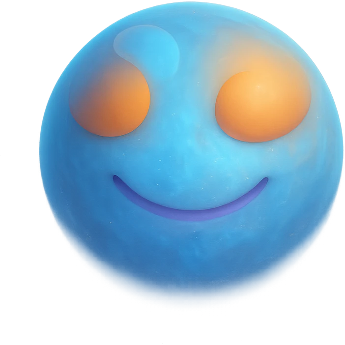 Make the smile more subtle and gentle. Enhance the ball to feel like a mystical, magical aura guide, with ethereal glow and a sense of wisdom. Keep the 3D emoji style. emoji