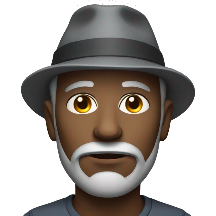 grey guy with hat serious emoji