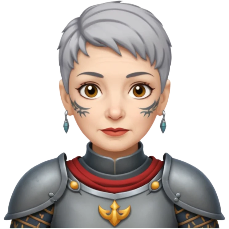 Elderly Tattooed Knights female, with short hair emoji