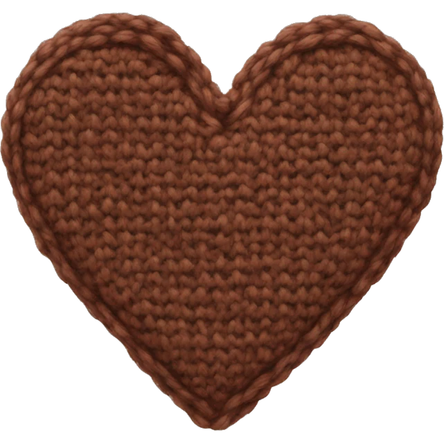 Brown knit heart emoji