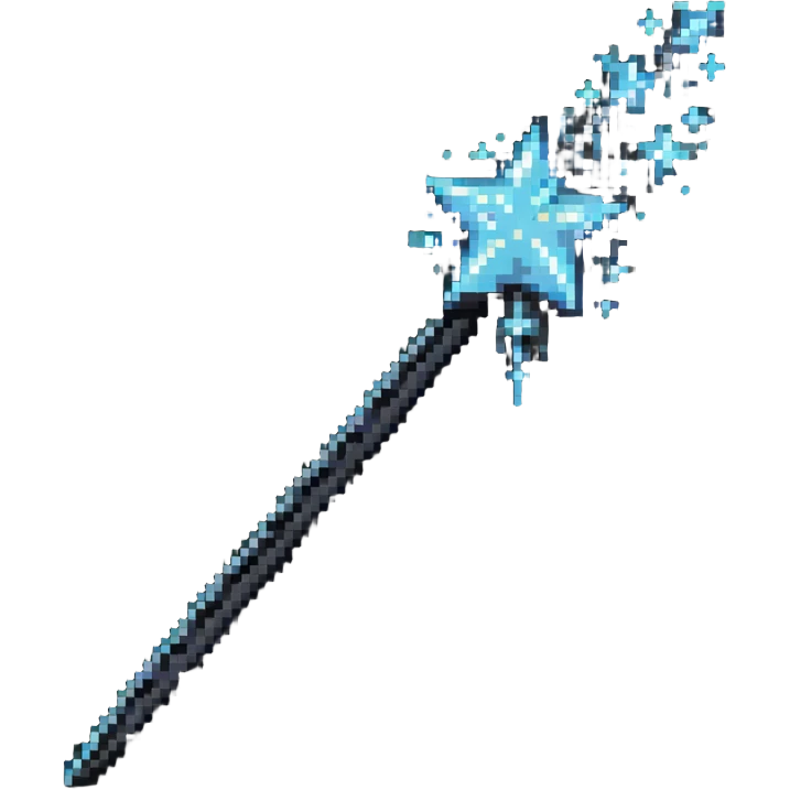 Magic wand with glittering effect and sparkles emoji