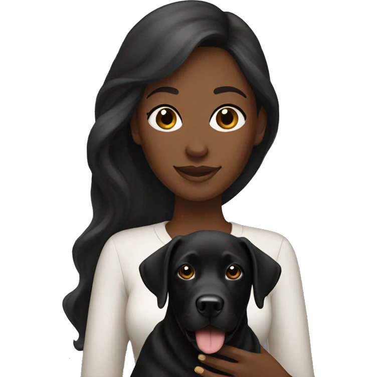 Black woman with a black Labrador  emoji