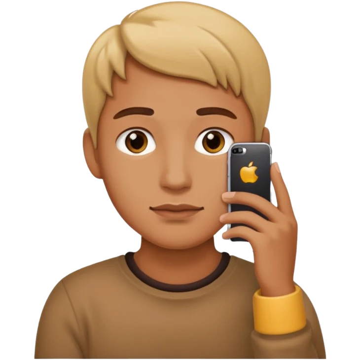 horizontal iphone under chin close up emoji