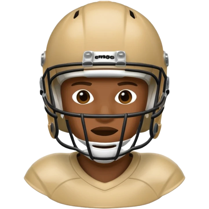 College football player helmet in light tan color  emoji