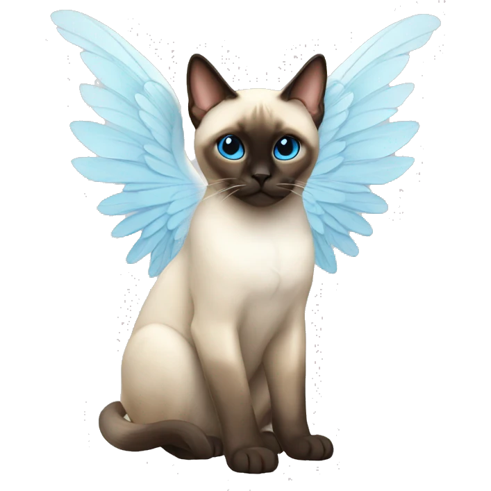 siamese cat with angel wings emoji