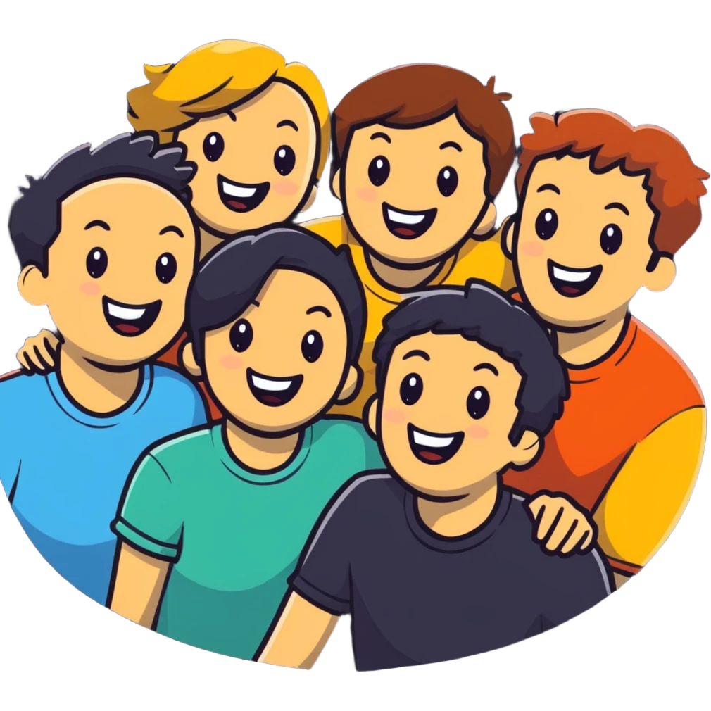 group of friends laughing together emoji