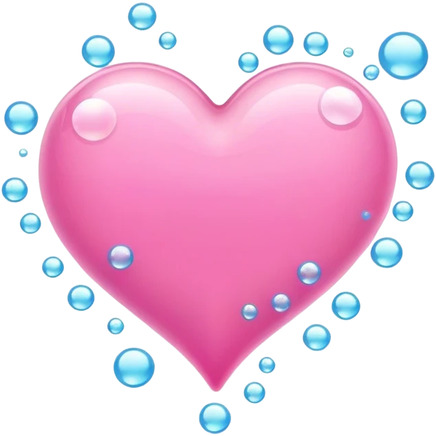 Pink heart with bubbles around it emoji