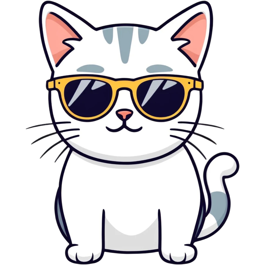 Cat with sunglasses emoji