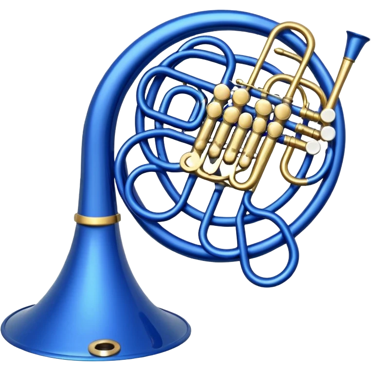 only blue french horn emoji