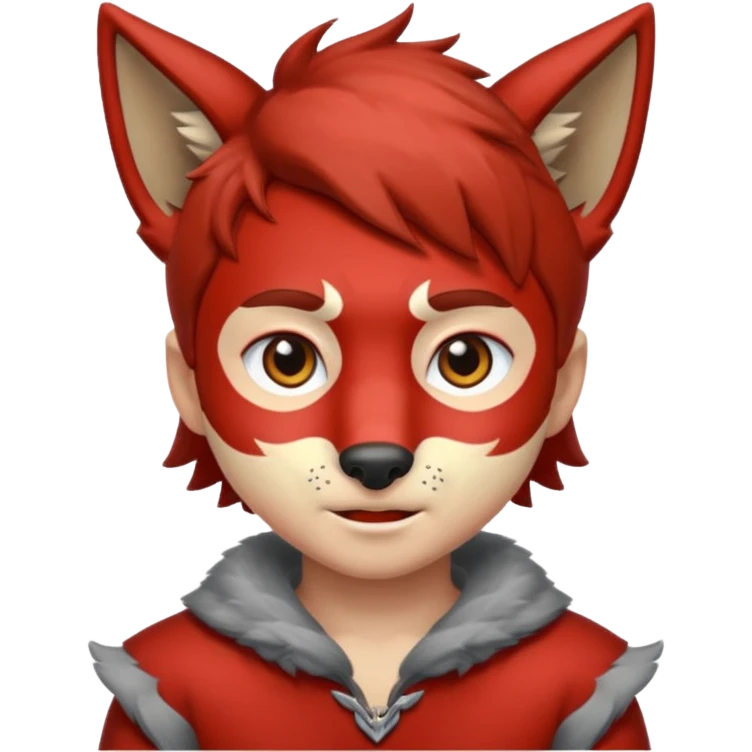 Red Wolf Boy emoji