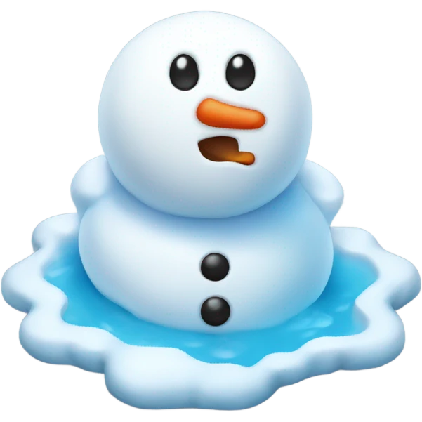 Cute snowman melting emoji